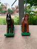 Hand Carved Wooden Rocking Horse Set: Home Decor Tabletop Display