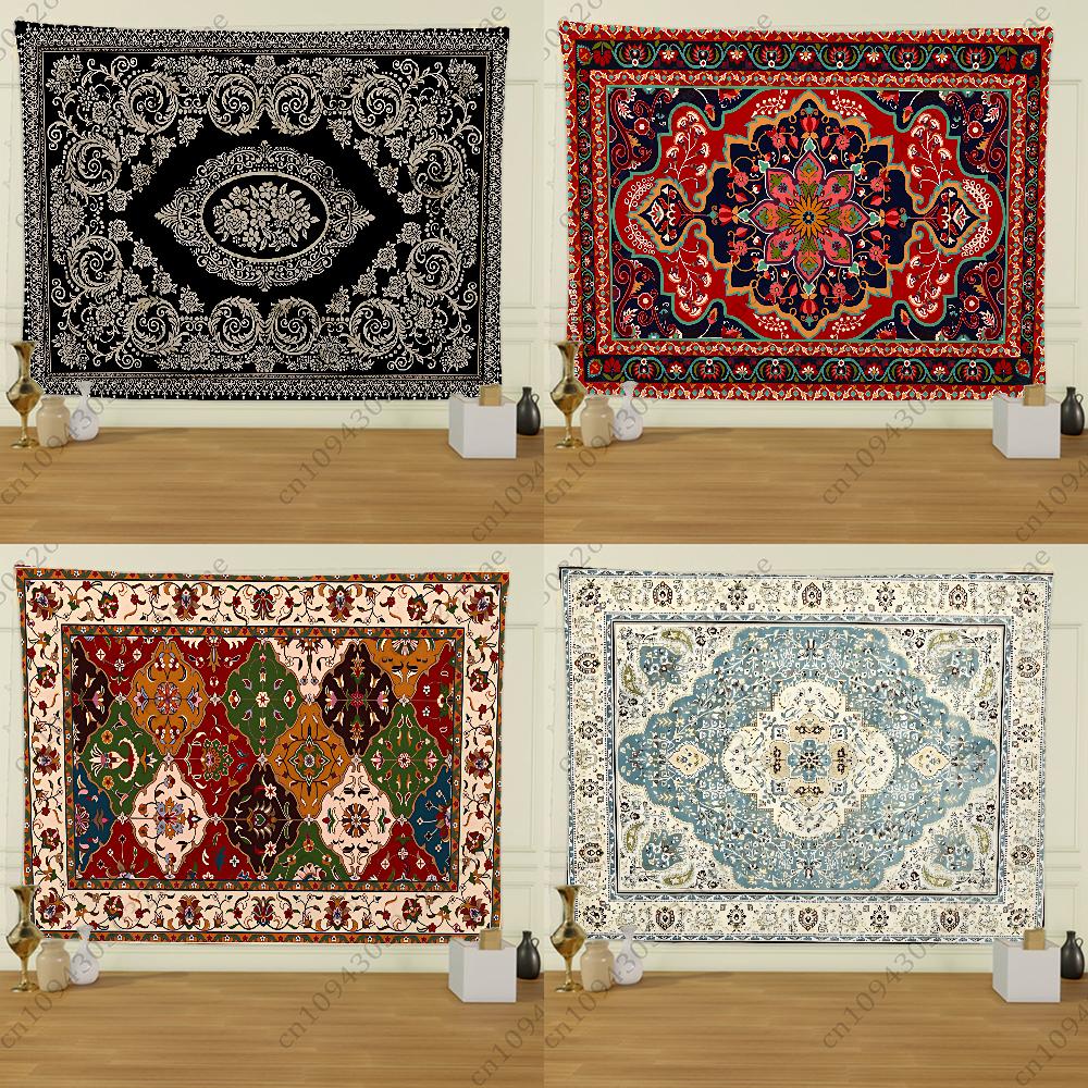 Persian Carpet Floral Pattern Flag Tapestry Funny Banner For College Dorm Room Bedroom Outdoor Living Room Wall Art Decor Party