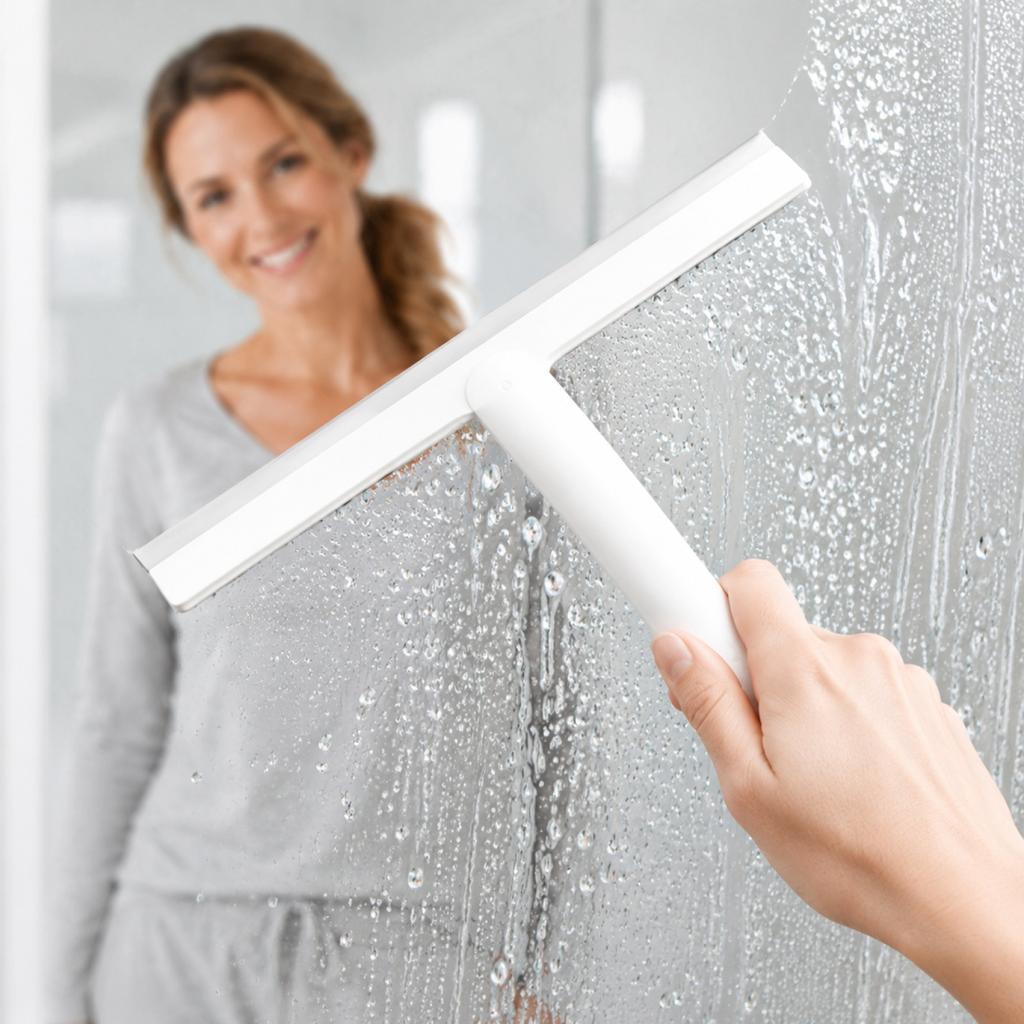 Soft Rubber Glass Squeegee Window Cleaner Tool with Ergonomic Handle for Smooth Surface Water Removal and Streak Free Finish