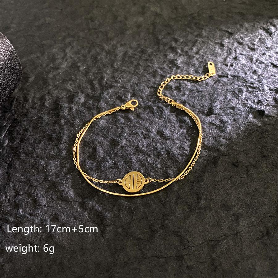 Four-leaf Clover Bracelet Titanium Steel Fashionable Roman Numeral Butterfly Bracelet