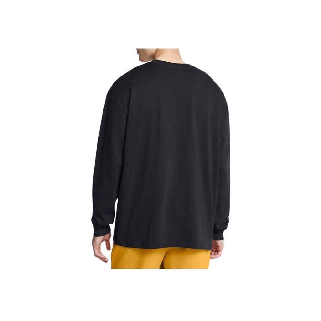 Under Armour Collegiate Script Comfortable Loose Long Sleeve T-Shirt Men Tops Black 1388093-001