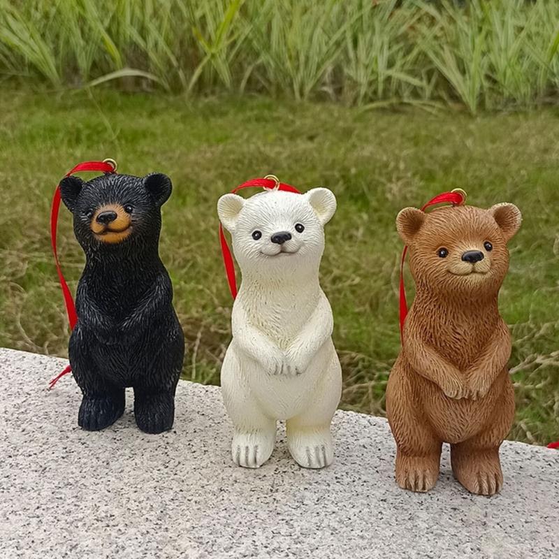 Lovely Bear Suspended Decoration For Deck Porch Environmental Friendly Rosin Handbuilt Decoration