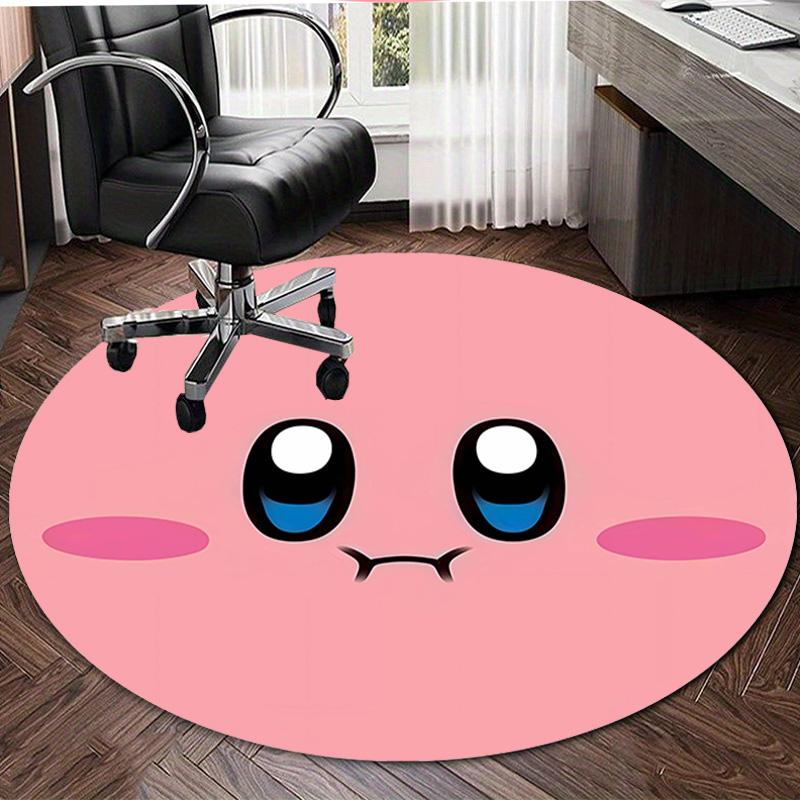 1pc Kirby1 Design Printed Area Round Carpet for Bedroom Living Room Home Decor Rugs Mat Non Slip Mat Rug for Bedside