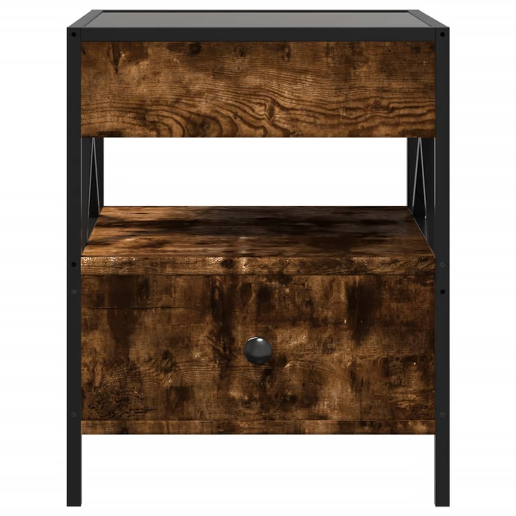 Infinity LED Coffee Table in Smoked Oak 40x40x51 cm