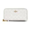 Zip Around 19 Classic Presbyopia Coated Canvas and Leather Wrist Bag Wallet Small Women's Glacier White