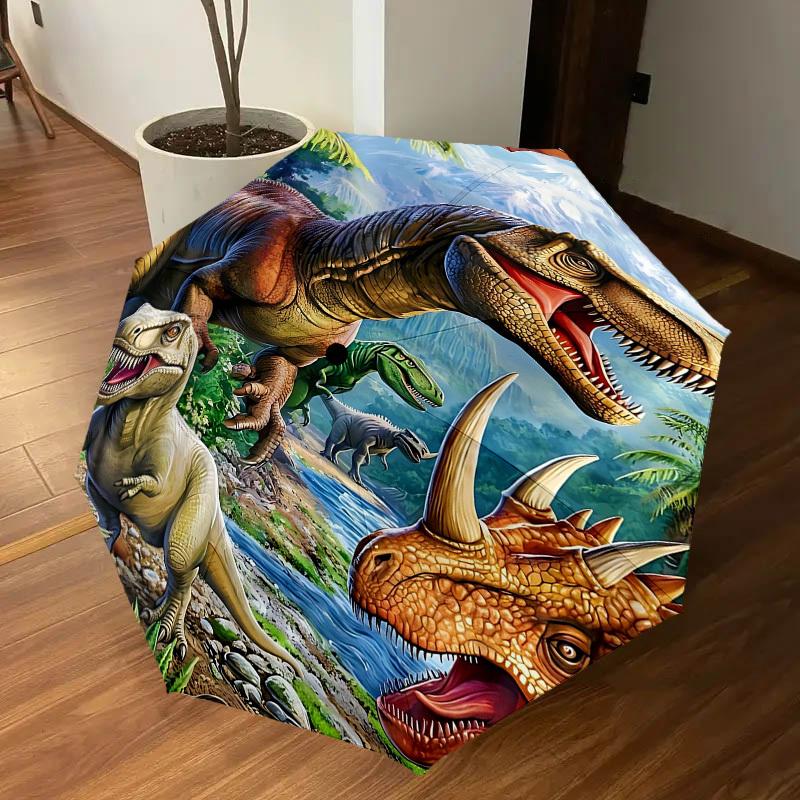 1PC Dinosaur Umbrella-8-Rib Reinforced, Automatic Open, Lightweight & Durable, Fashion Accessory for Outdoor, H0396