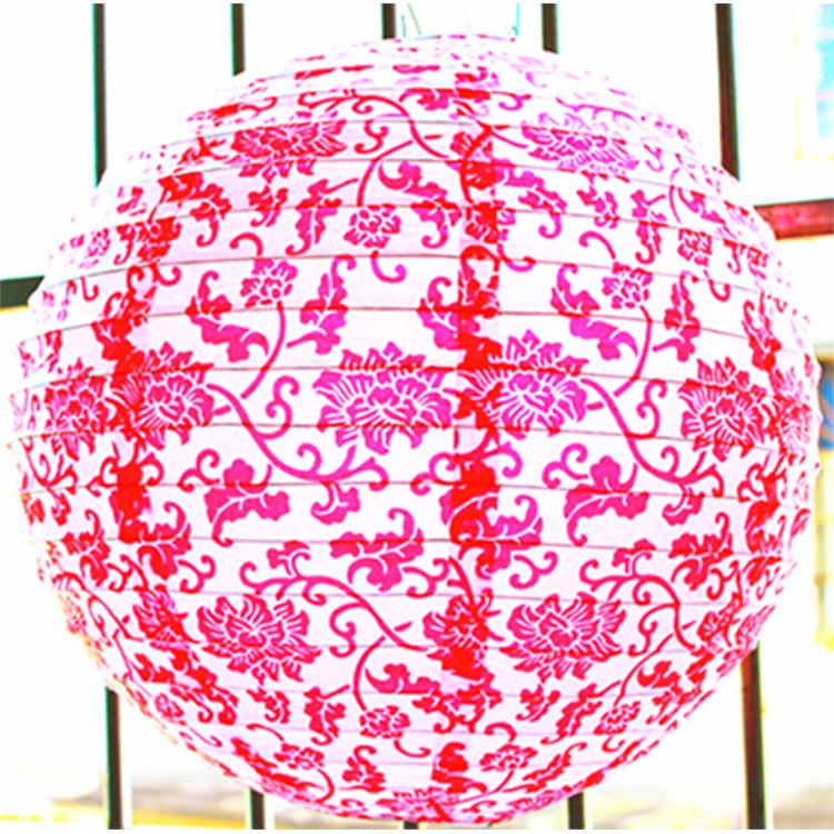 Blue & White Porcelain Chinese New Year Lanterns: Festive Spring Festival Hanging Decoration