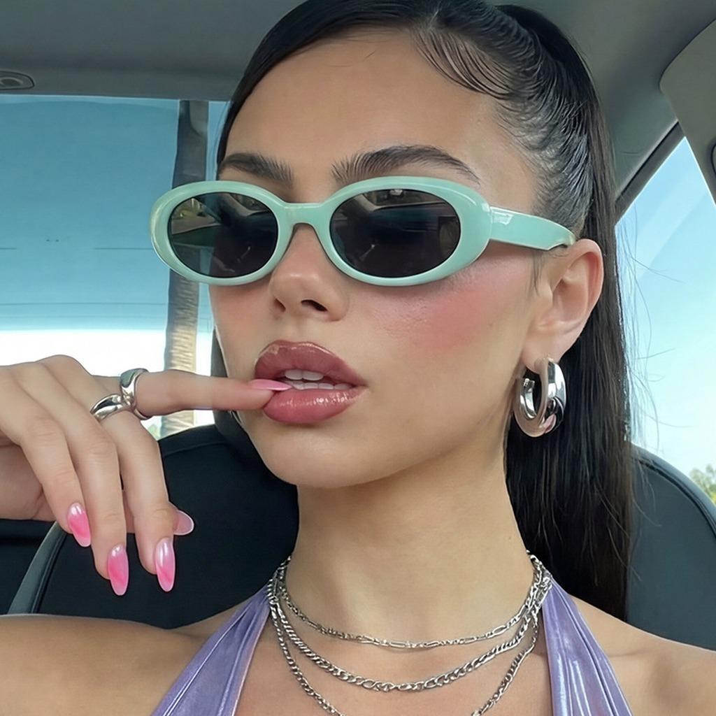 Vintage Oval Eyewear Comfortable Small Frame Eyewear Retro Sunglasses Trendy Oval Frame Sunglasses For Party Gatherings Outdoor
