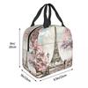 Eiffelturm Isolierte Lunchtasche für Camping Reisen Romantische Französische Liebe Auslaufsichere Kühltasche Thermische Lunchbox Frauen Kinder