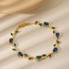 2026 Europeu e Americano Design Simples Forma de Folha Temperamento Nicho Versátil Banhado a Cobre Ouro 18k Cor da Pulseira