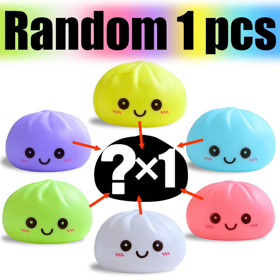 2027 Simulation Dumpling Squishy Night Light Soft Lightup Bubble Spitting Bun Birthday Gift Colorful Dumping Toy Squishy Gifts