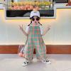 Toddler Girls Plaid Jumpsuit One-Piece Overall Harem Pants Sleeveless Playsuit Kids Bodysuit Romper Children Outfits 3-8T