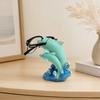 Dolphin Eyeglasses Holder, Coastal Style Glasses Stand with Blue Wave Design, Waterproof Resin Desktop Figurine Ornament for Study Desk Home Office &