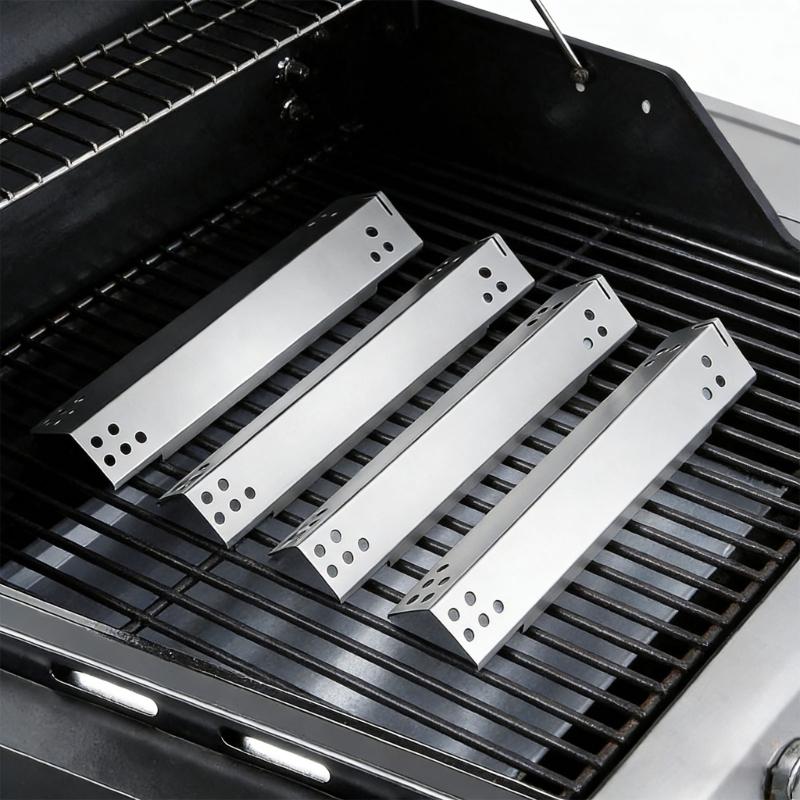 5 Piezas Placas de Calor para Parrilla Acero Inoxidable Placa de Calor de Repuesto para Parrilla DGH474CRP Piezas de Reparación 70-02-412 Placas de Calor
