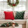 Christmas Tree Christmas Plush Pillowcase Square Cushion Cover Warm Throw Pillowcover  Sofa/Bed