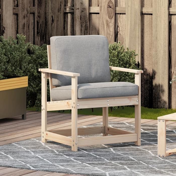 VidaXL Chaise de Jardin, Siège avec Dossier, Chaise à Manger, Fauteuil de Camping, Meuble de Terrasse Patio Extérieur, Bois 832625
