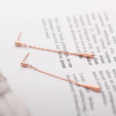 Earrings Intellectual and Elegant Niche Design Water Drop Earrings for Women Rose Gold Temperament Earrings