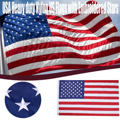 American Flag 3x5 FT Outdoor USA Heavy Duty Nylon US Flags Embroidered Stars