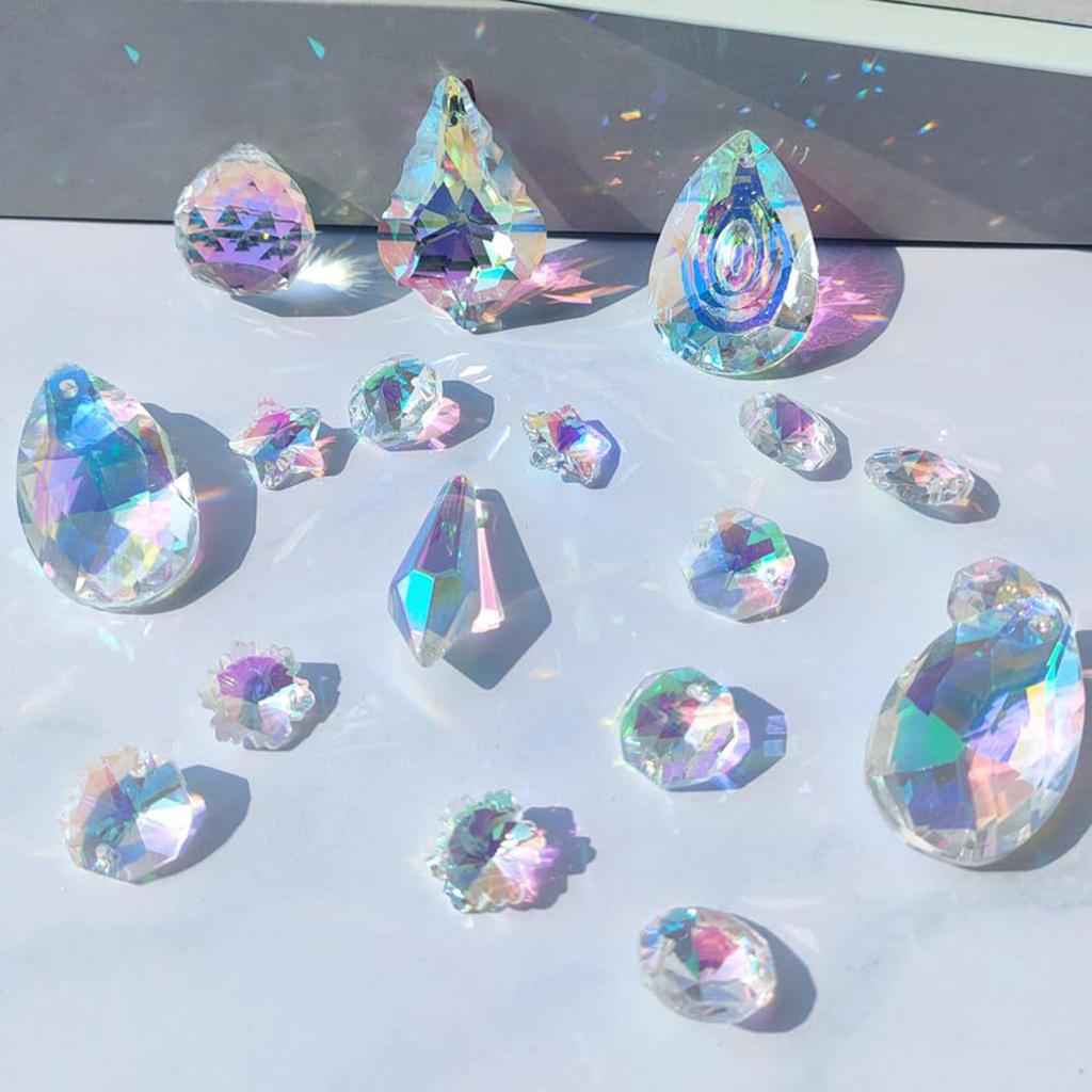 200 Piezas Kits para Hacer Atrapasoles DIY Manualidad para Adultos Suministros para Atrapasoles de Cristal Colgante de Ventana de Vidrio de Color Interior