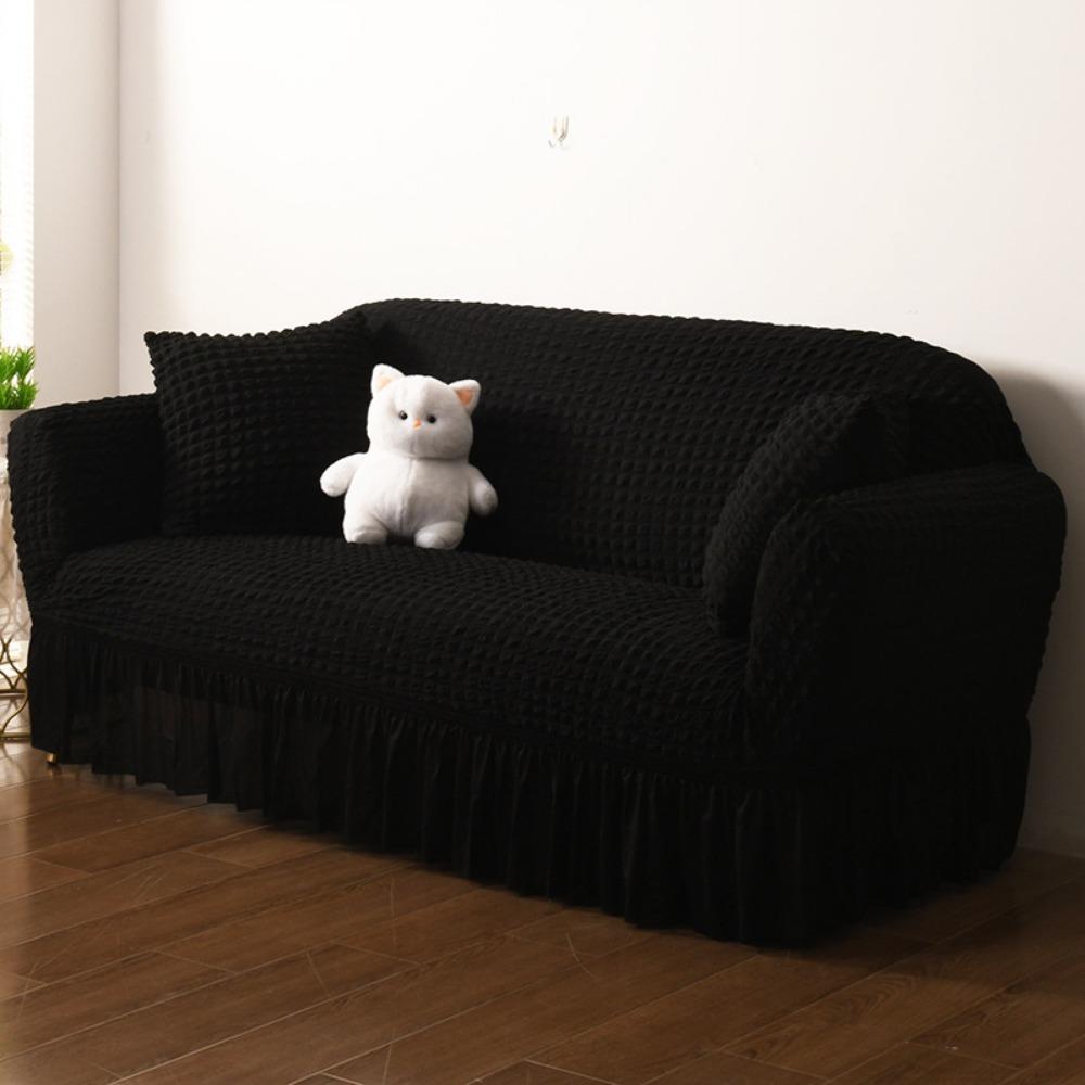 Thick Elastic Bubble Gauze Lace Couch Cover Slipcouch Non Slip Full Coverage Sofa Cover