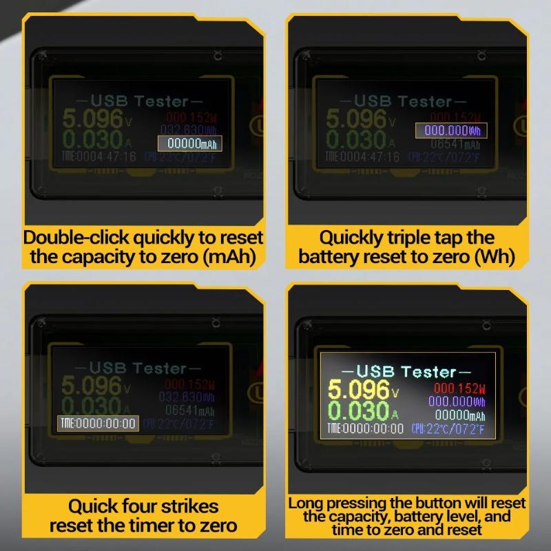 Portable ANENG P01 USB Type C Tester Digital Display Voltmeter Ammeter Power Meter DC 4V 32V 0-6A High Precision Mobile Phone Charger Capacity Testing