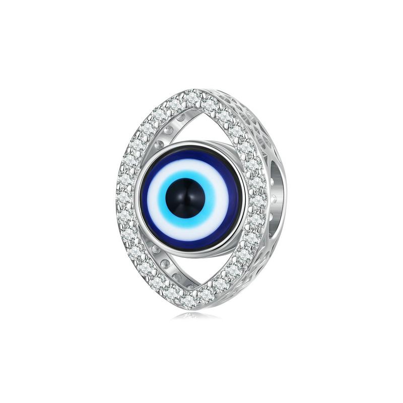 WOSTU 925 Sterling Silver Hand of Fatima Series Charm Demon Eye Bead Pendant Fit Original Bracelet Necklace DIY Jewelry