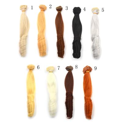 20 cm tlusté Paruky pro kudrnaté panenky v přírodní barvě pro 1/3 1/4 1/6 BJD DIY vlasy pro panenky