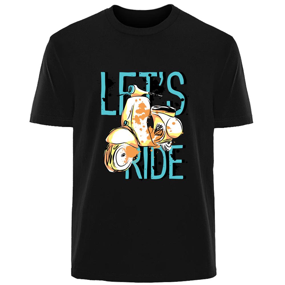 

Ретро скутер с принтом, летняя мужская высококачественная дышащая футболка из 100% хлопка, впитывающая пот, повседневная модная мужская уличная одежда