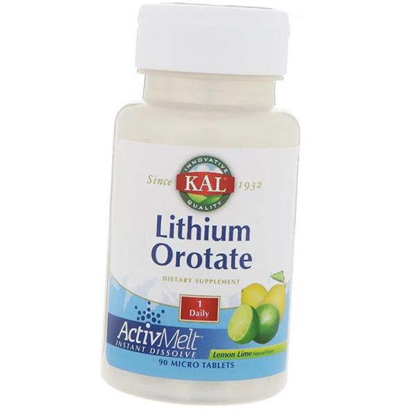 אורוטט ליתיום, Lithium Orotate 5 טבליות, KAL 90 טבליות לימון-ליים (36424027)