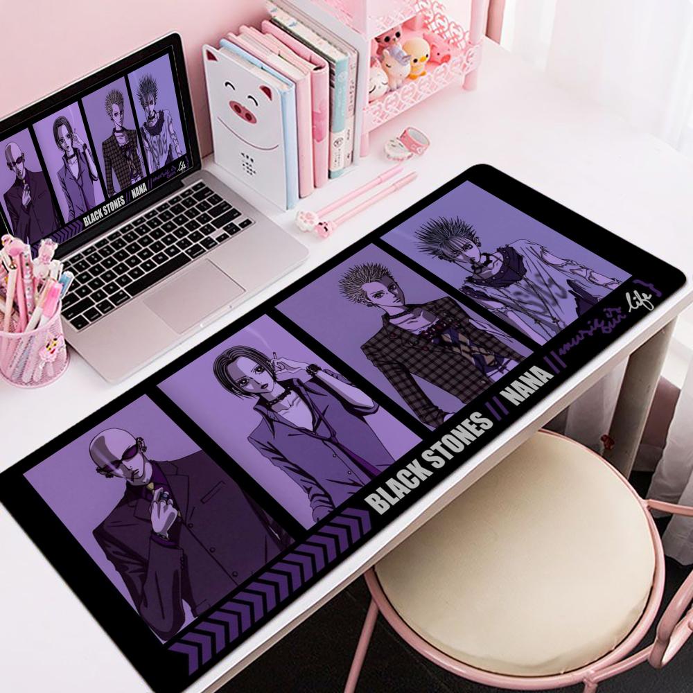Gaming Mouse PadLarge Desk Mat Antislip Base Stitched Edges Red Sakura Anime Girl Print Keyboard Pad for Gamer Office Home