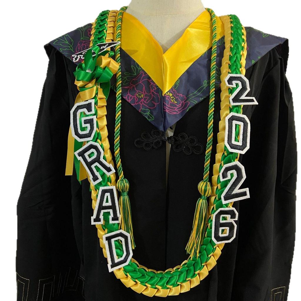 2026 Commencement Double Headed Braided Cord Graduation Lei Academic Achievement Symbol