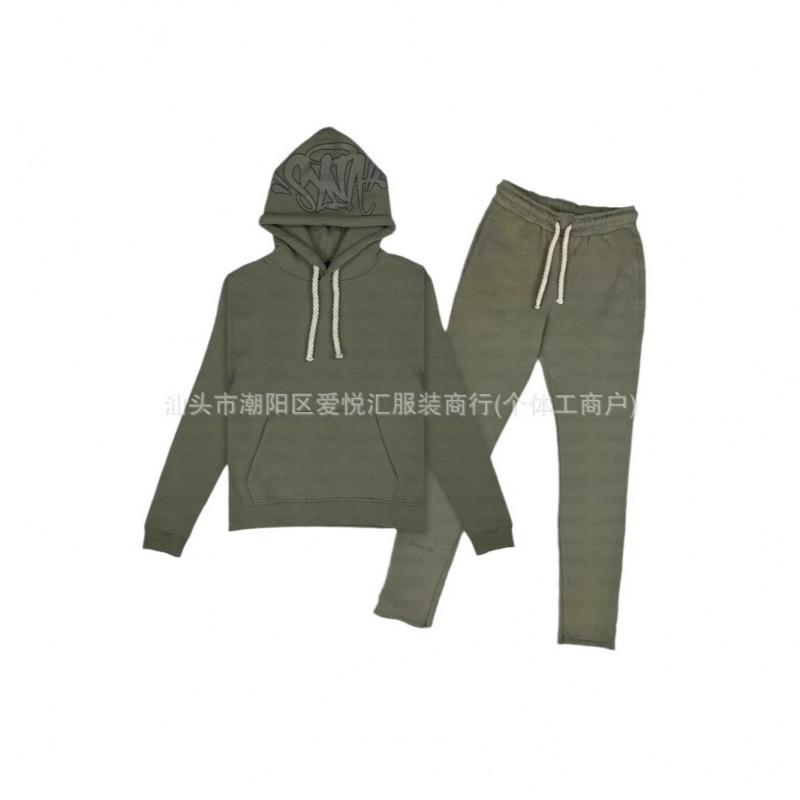 Herren Oversized Kapuzenpullover Langarm Baumwolle Locker Sitzende Hose Set Lässige Streetwear