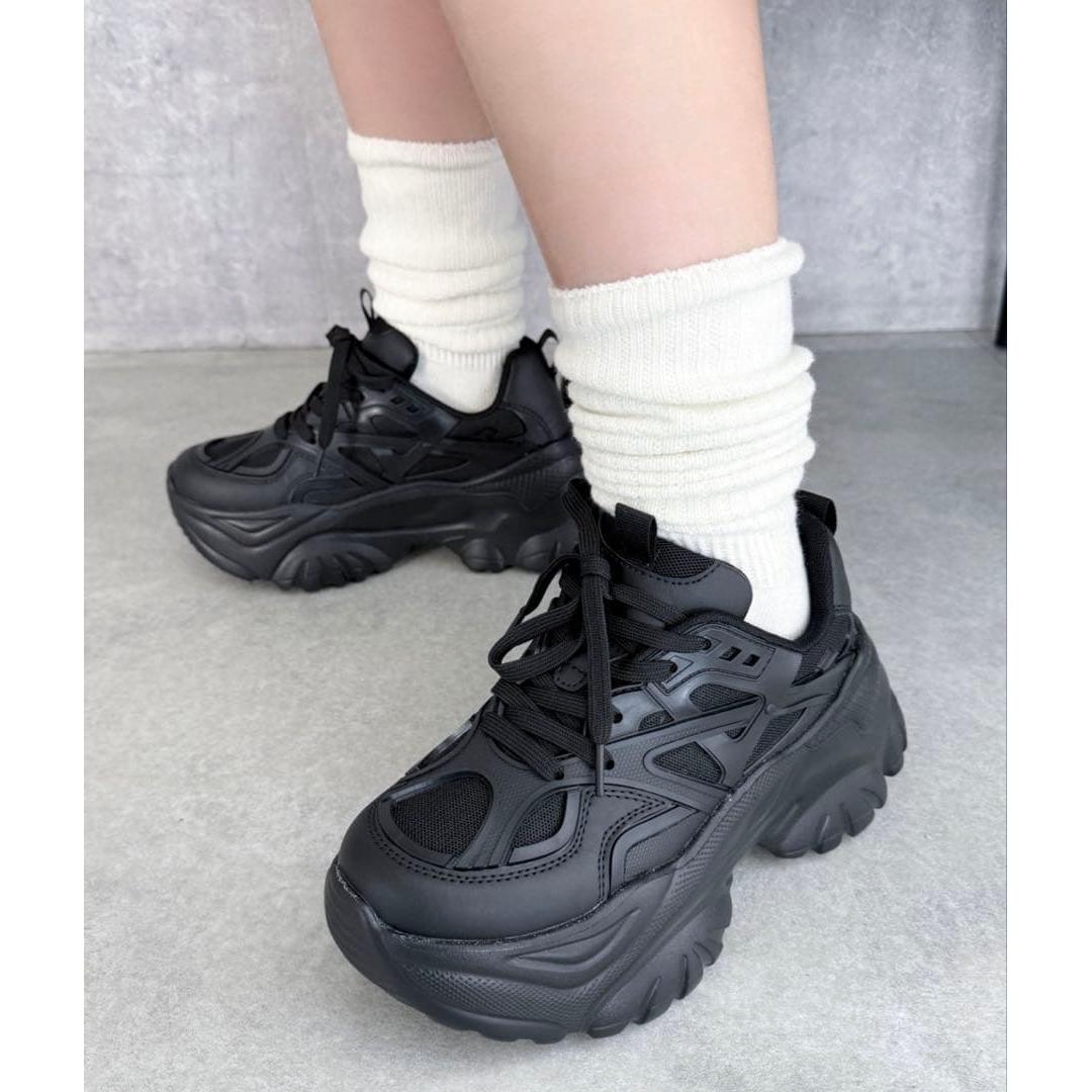 WEGO platform sneakers black