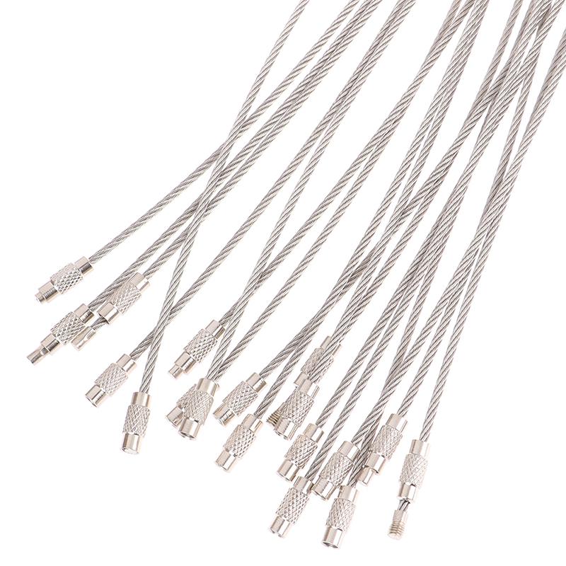 20Pcs Wire Rope Key Chain Stainless Steel Wire Keychain Carabiner Cable Key Ring