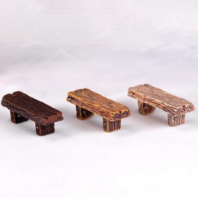 DIY Figurine Dolls Mini Wooden Chair Romantic Couple Succulents Bonsai Ornaments Fairy Garden Resin Stool