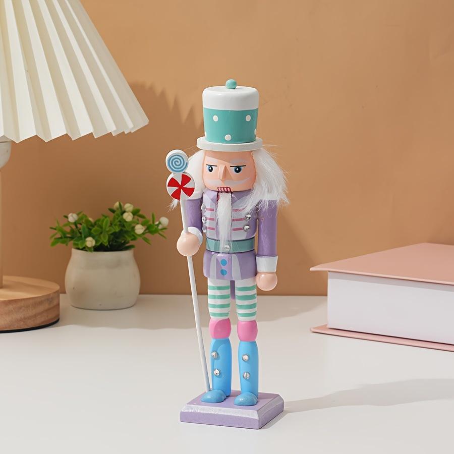 1pcs Colorful Macaron Puppet Figurine Wooden Christmas Ornament Gift for Friends Home Decor Festive Decorative Accessory