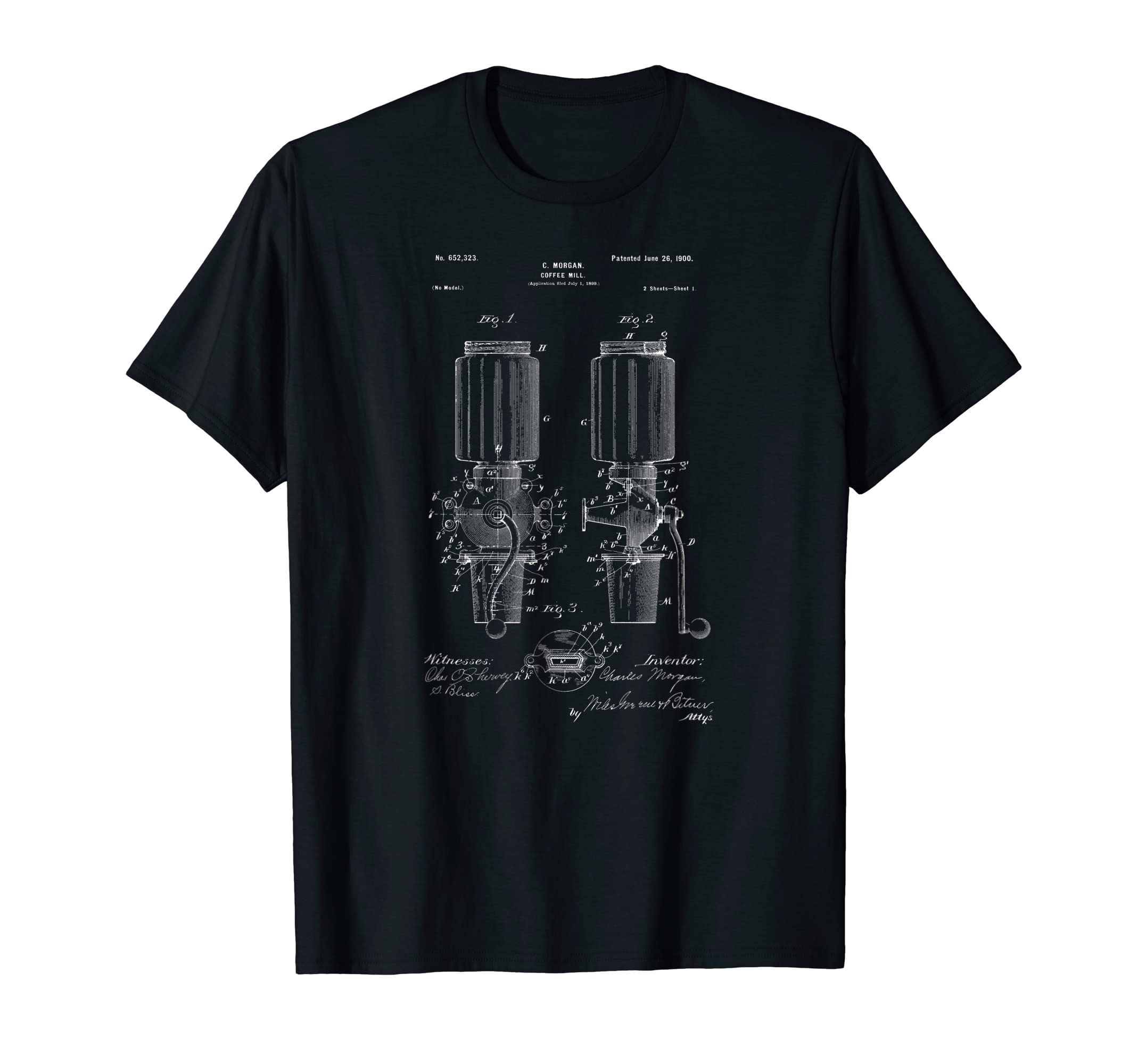 

Футболка Coffee Grinder Coffee Lover с винтажным патентным принтом 1900 года