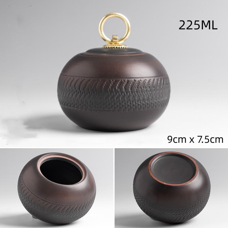 High-grade Purple Pottery   Retro Ceramic Sealed Pot Storage Jar Household Retro Tea Box Moisture-proof Storage Jar