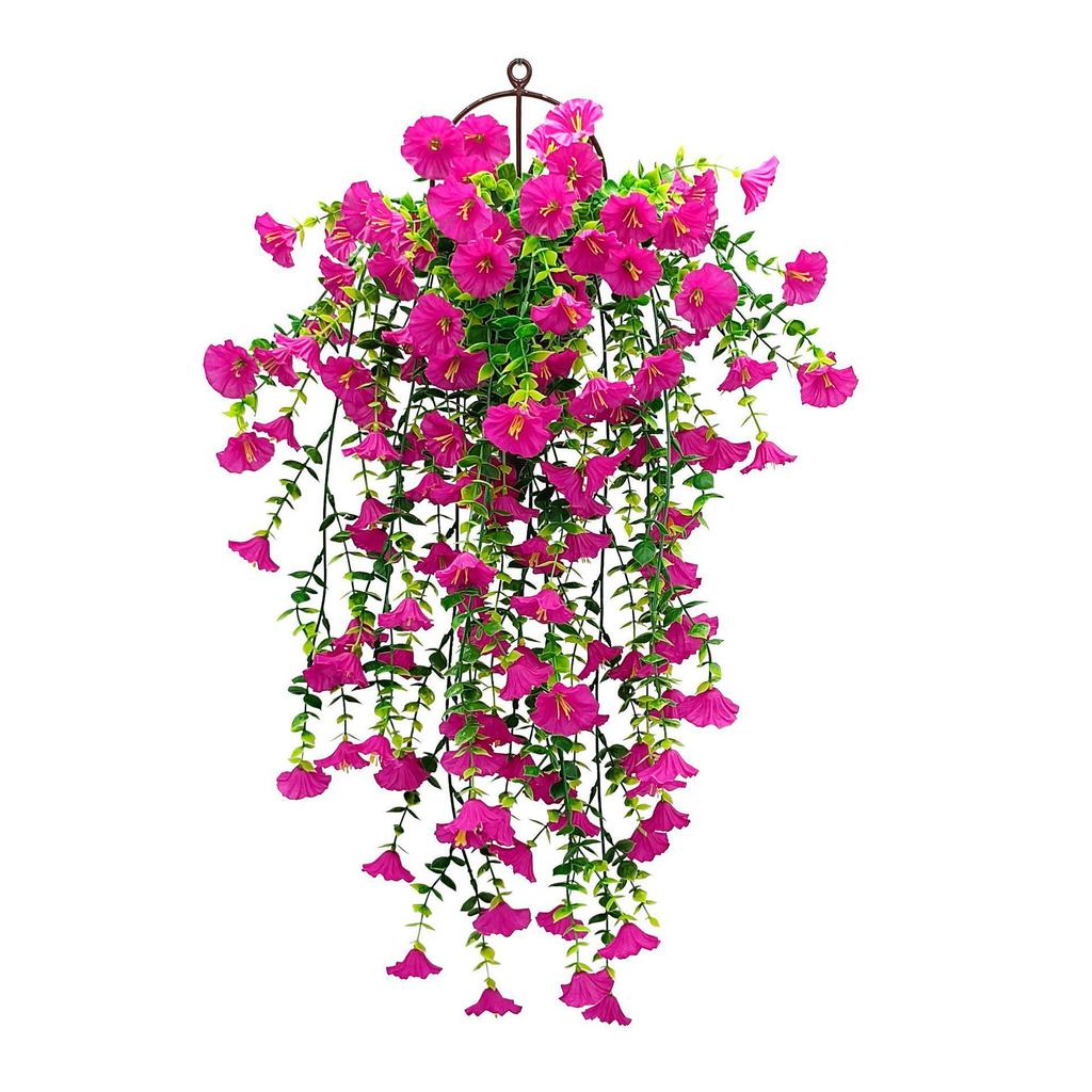 69-Mesh Eucalyptus Flower & Trumpet Hanging Basket for Outdoor Garden Decor