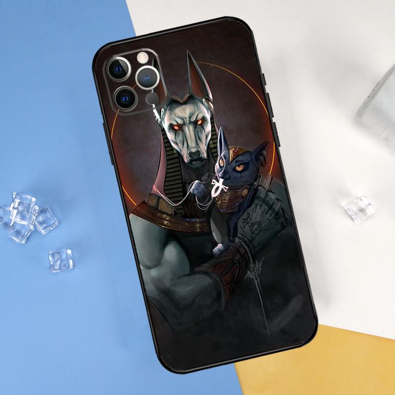 Anubis Ankh Egyptian God Phone Case For iPhone 16 Pro Max 13 12 Mini 11 14 15 Pro Max XR 16 15 Plus 16e Cover Shell