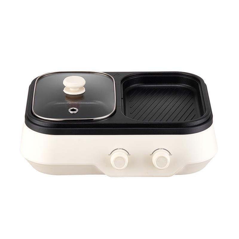 

2-in-1 Multifunctional Hot Pot Grill Cooker - Household Multi-Cooker Non-Stick cooking pot Electric cookers EU белый