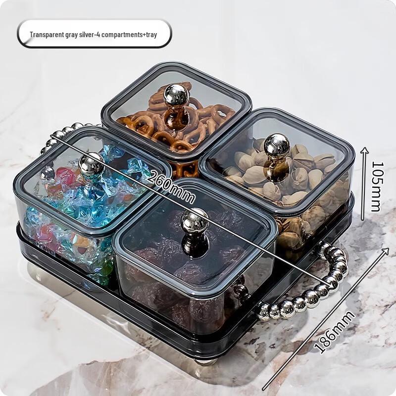 Luxury Sealed Multi-Compartment Dry Fruit Plate 1 Set
