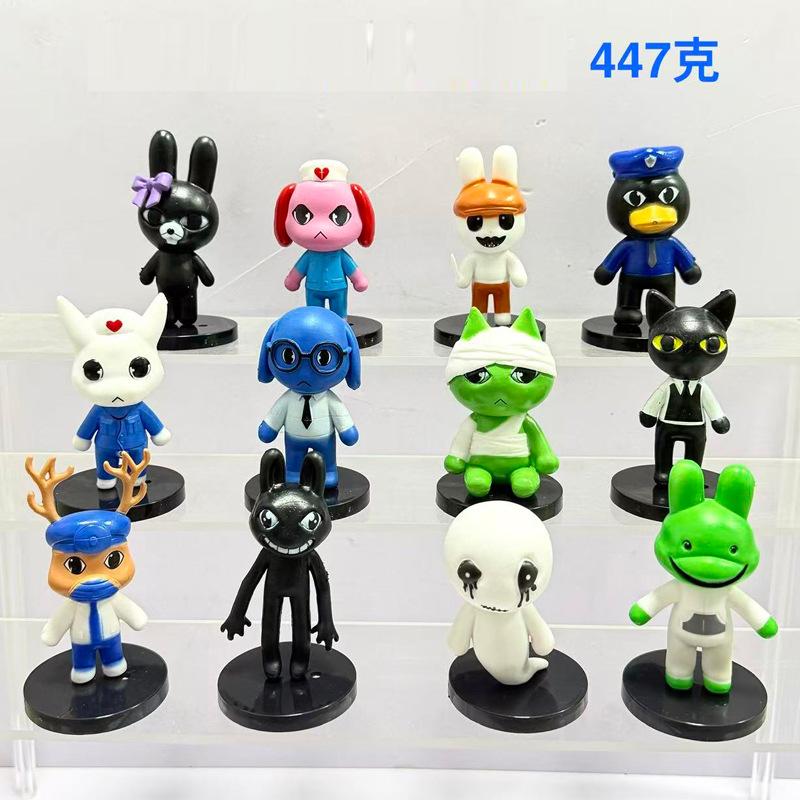 6/12/18pcs Model Game Animal Hospital Figures Set Anomaly Cat Dog Penguin Bunny Figure Ornament Halloween Christma Gift