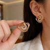 Metal Cold Wind Light Luxury Design Sense High Sense Niche Love Broken Diamond Stud Earrings Women'S Earrings