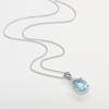 And My Jewelry Silver Large Carat Natural Blue Topaz Pendant Necklace [Your Box] 2.0 <November Birthstone>