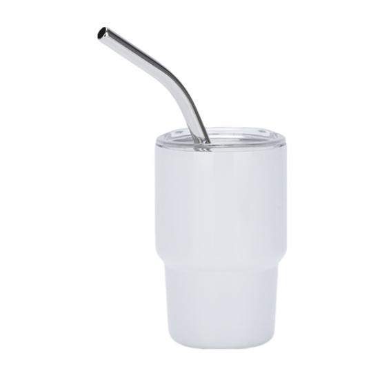 

Стакан из нержавеющей стали с соломенной крышкой, цветная изолированная чашка на 3 унции для коктейлей, соков белый