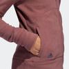 adidas Womens Solid Drawstring Collar Casual Long Sleeve Jacket Women Red-Brown HG6984