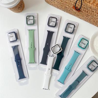 Strap&Glass Cover For Apple Watch Case 45mm 41mm 44mm 40mm 42mm 38mm iWatch Accessorie Screen Protector Apple Watch Serie 3 4 5 6 SE 7 Accessories