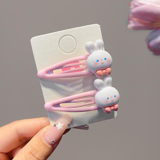 5 Stück Mädchen Haarspange Cartoon Hase Stern Dekor Haarspange Keine Kopfhaut Seitenpony Haarspange Kindliche Haaraccessoires