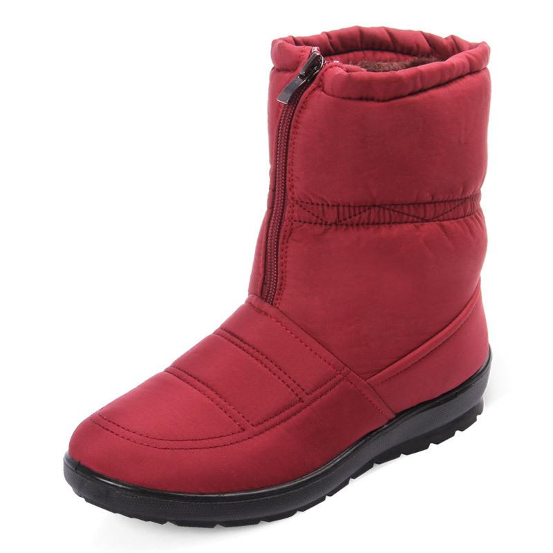 Зимние женские сапоги женские водонепроницаемые ботильоны пуховые теплые зимние сапоги женская обувь W 35 красный 2449₽